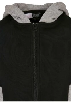 URBAN CLASSICS 2-Tone- Sweater Met Rits - Black Grey -Urban Classics 368ff034cb464a27a898bcf16f0243d3