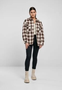 URBAN CLASSICS Langarm - Overhemdblouse - Pink Brown 11 URBAN CLASSICS Langarm - Overhemdblouse - Pink Brown -Urban Classics 3771d654c222439c93fed832438d5485