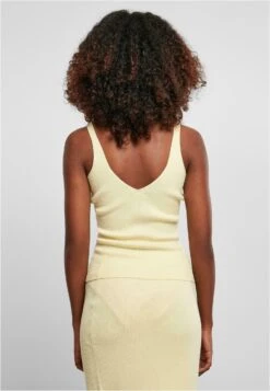 URBAN CLASSICS Ladies Rib Knit Top - Top - Softyellow -Urban Classics 380e06d3ab494ab99033a1f5671a25cc