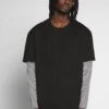 URBAN CLASSICS Double Layer Striped Tee - Longsleeve - Black -Urban Classics 386ca0f4678341bda7c0f77966e9fb99