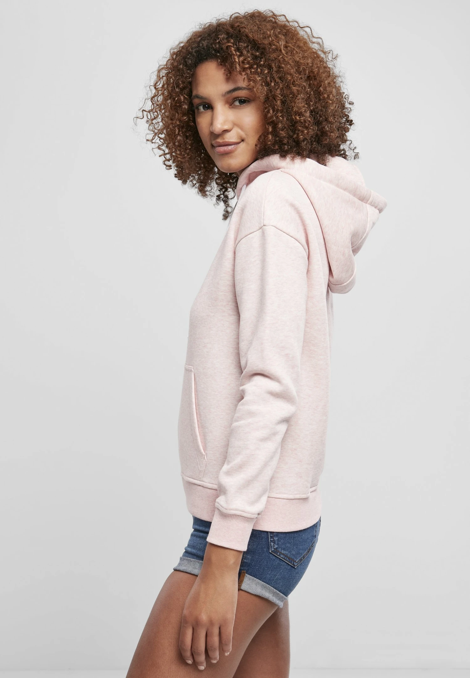 URBAN CLASSICS Hoodie - Pink Melange 5 URBAN CLASSICS Hoodie - Pink Melange - Afbeelding 3