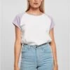 URBAN CLASSICS Contrast Raglan - T-Shirt Print - White Lilac