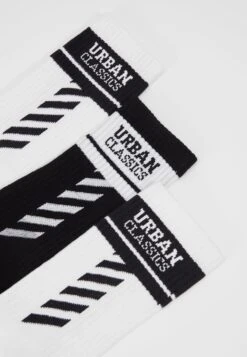 URBAN CLASSICS Sporty Logo Socks 3 Pack - Sokken - White/Black -Urban Classics 39d9141280994c6e8401b4765f40423d
