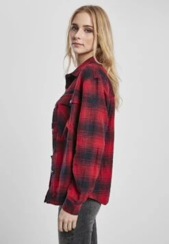 URBAN CLASSICS Ladies Check Overshirt - Overhemdblouse - Darkblue/Red -Urban Classics 3aa99ab49f32446796ee3e056066576b