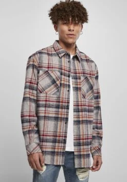 URBAN CLASSICS Heavy Curved- Overhemd - Grey Red