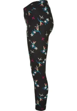 URBAN CLASSICS Soft Aop - Legging - Blackfloret -Urban Classics 3d7a923b47784643ad601552662bd6e9