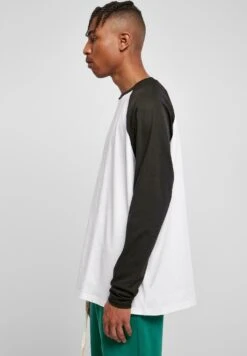 URBAN CLASSICS Organic Oversized Raglan Longsleeve - Longsleeve - White/Black -Urban Classics 41c2e65c5ac64872871370d0f6ece772