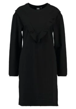 URBAN CLASSICS Ladies Terry Volant Dress - Jurk - Black -Urban Classics 4277302967344e3da8539e811b827c54