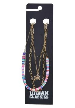 URBAN CLASSICS Pack 3 Flower Bead Various Layering - Ketting - Gold -Urban Classics 441e989698b345bf9320cc2e3a7956aa