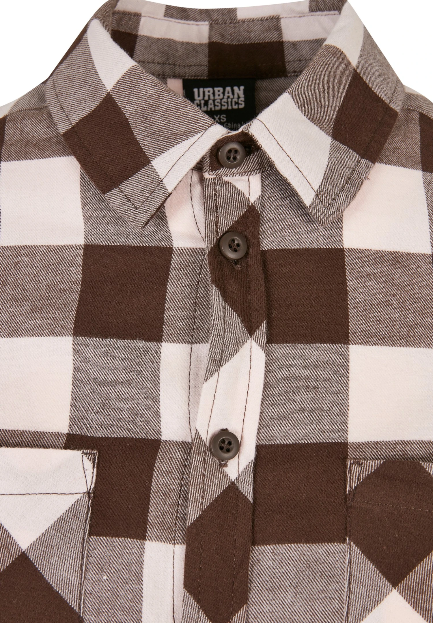 URBAN CLASSICS Overhemdblouse - Pink Brown 17 URBAN CLASSICS Overhemdblouse - Pink Brown - Afbeelding 15