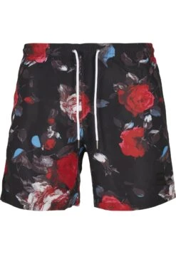 URBAN CLASSICS Pattern - Zwemshorts - Black Rose Aop