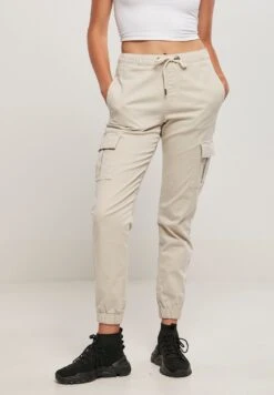 URBAN CLASSICS Ladies High Waist Cargo Comfort Jogging Pants - Cargobroek - Softseagrass