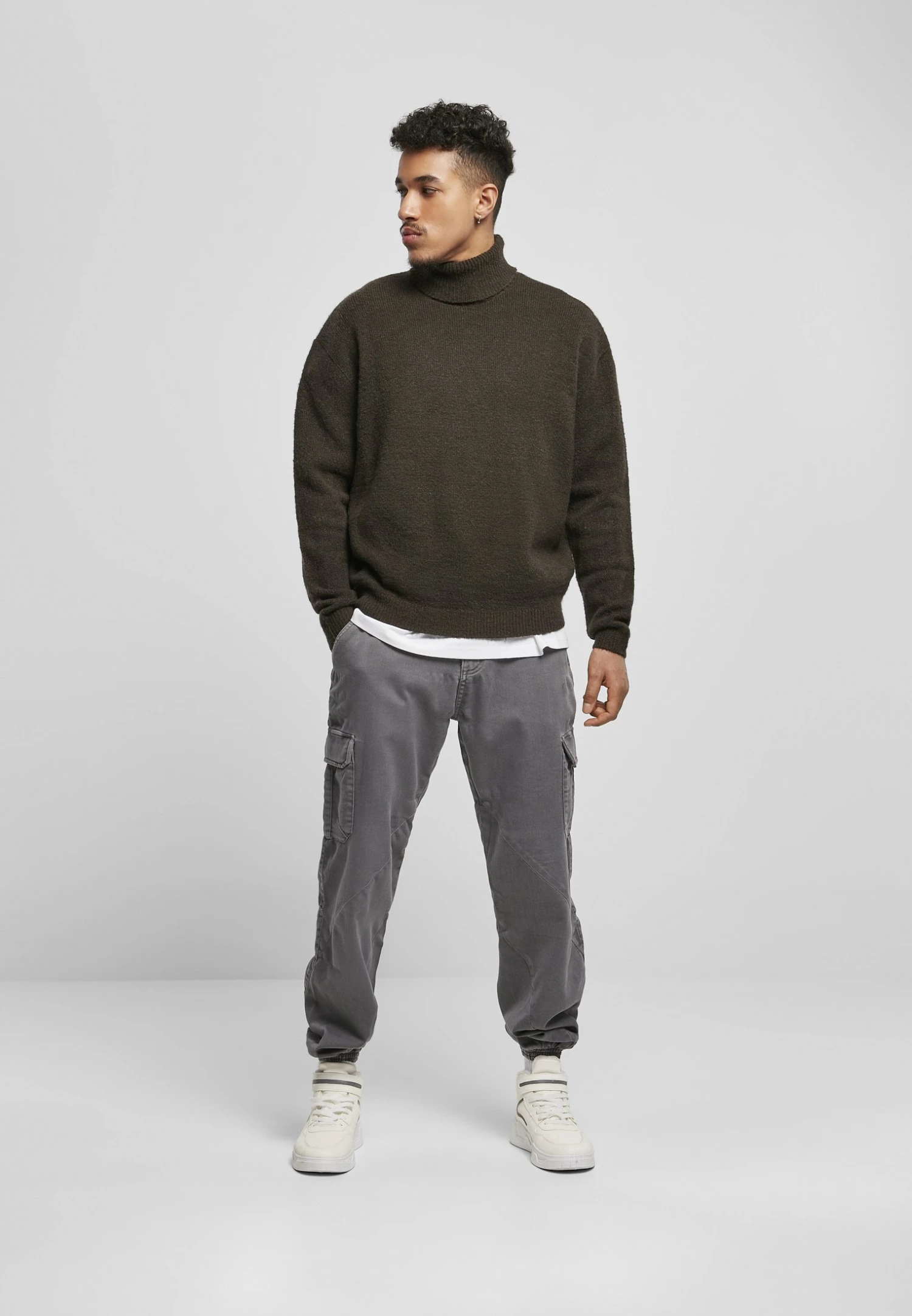 URBAN CLASSICS Oversized Roll Neck Sweater - Trui - Blackbird 4 URBAN CLASSICS Oversized Roll Neck Sweater - Trui - Blackbird - Afbeelding 2