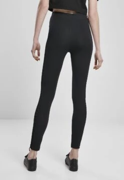 URBAN CLASSICS Flock Lace Stripe - Legging - Black -Urban Classics 4b218b4d9ca7417a976713c0fa81e7c5