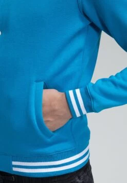 URBAN CLASSICS College Sweatjacket - Sweater Met Rits - Turquoise -Urban Classics 4b36a44962464decb6cfb543486045f3