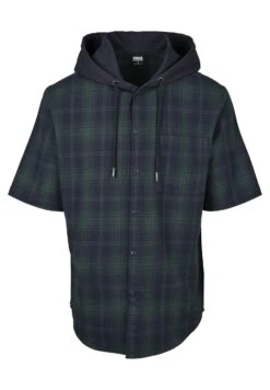 URBAN CLASSICS Hooded Short Sleeve Shirt - Overhemd - Navy -Urban Classics 4c68c36a5bdd413a8219c84e7bad0bad