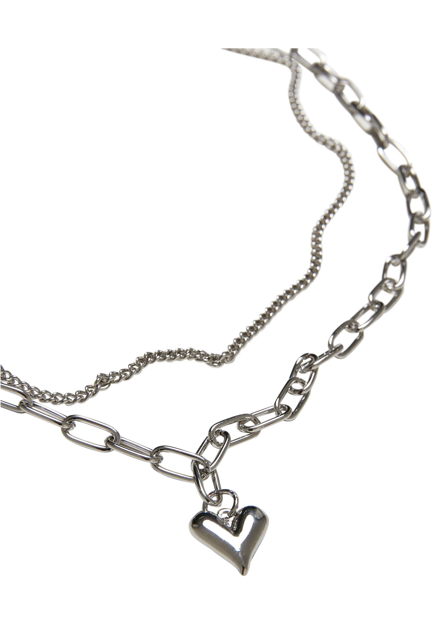 URBAN CLASSICS Heart Icon Layering- Ketting - Silver-Coloured 4 URBAN CLASSICS Heart Icon Layering- Ketting - Silver-Coloured - Afbeelding 2