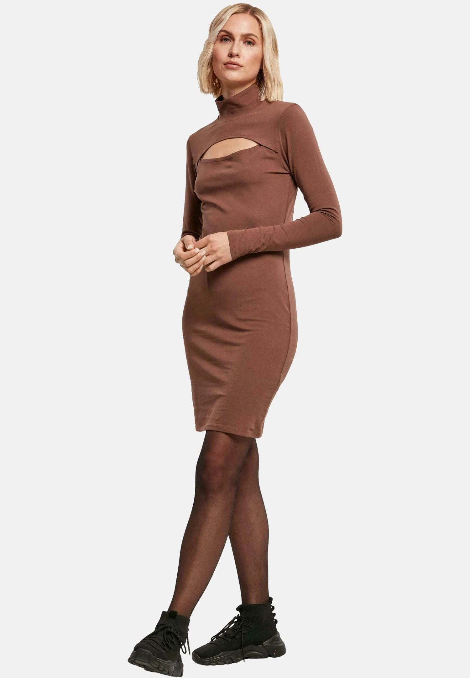 URBAN CLASSICS Cut-Out- Etui-Jurk - Bark 4 URBAN CLASSICS Cut-Out- Etui-Jurk - Bark - Afbeelding 2