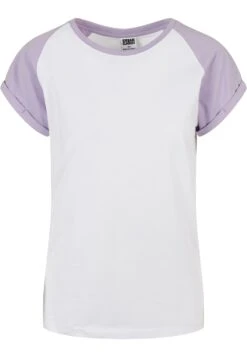 URBAN CLASSICS Contrast Raglan - T-Shirt Print - White Lilac -Urban Classics 4e90c9cdd47e4c60a7232556aab9c091