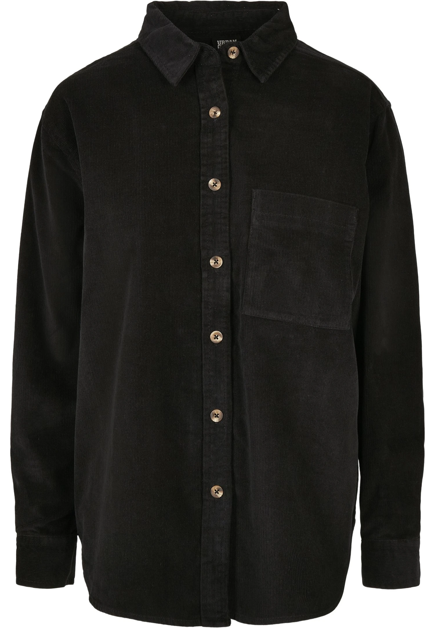 URBAN CLASSICS Ladies Corduroy Oversized Shirt - Overhemdblouse - Black 8 URBAN CLASSICS Ladies Corduroy Oversized Shirt - Overhemdblouse - Black - Afbeelding 6
