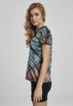 URBAN CLASSICS Ladies Tie Dye Boyfriend Tee - T-Shirt Print - Black -Urban Classics 507bbd0cb1894a01b763347724aad8e2