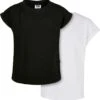 URBAN CLASSICS Extended Shoulder 2 Pack - T-Shirt Basic - Black White -Urban Classics 50906028840d4675bbbd625143f8b0a9