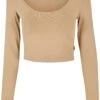 URBAN CLASSICS Cropped Longsleeve - Longsleeve - Unionbeige