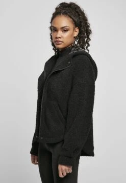 URBAN CLASSICS Ladies Short Sherpa Jacket - Outdoorjas - Black -Urban Classics 5241c9e566be45038fc8e678c0e8a80b