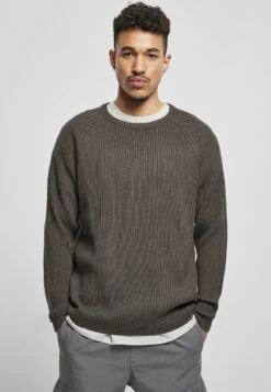 URBAN CLASSICS Ribbed Raglan Sweater - Trui - Blackbird