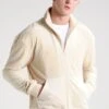 URBAN CLASSICS Velvet Jacket - Sweater Met Rits - Sand