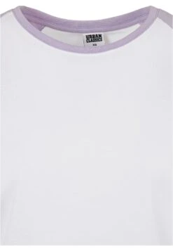 URBAN CLASSICS Contrast Raglan - T-Shirt Print - White Lilac -Urban Classics 54be6d6e5ec64e3a8edae3e7992267d3