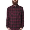 URBAN CLASSICS Checked - Overhemd - Black/Burgundy -Urban Classics 54d38262b49c4c89a61dfe25c8a73dc1