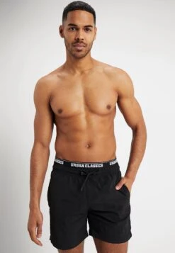 URBAN CLASSICS Two In One Swim - Zwemshorts - Black/White