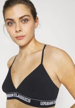 URBAN CLASSICS Damen LadiesLogo Bra - Bustier - Black -Urban Classics 55f4658996ba4193b70729f74fb1510d