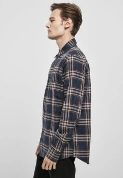 URBAN CLASSICS Campus - Overhemd - Darkblue Rustred -Urban Classics 56cc3e85b57f48a5b11fc7925d6ce4ed