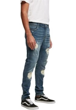 URBAN CLASSICS Heavy Destroyed Slim Fit Jeans - Slim Fit Jeans - Blue Heavy Destroyed Washed -Urban Classics 579052486819436886e58d6d62ea72be