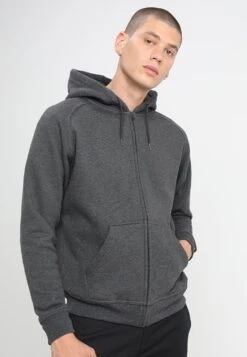 URBAN CLASSICS Zip Hoody - Sweater Met Rits - Charcoal