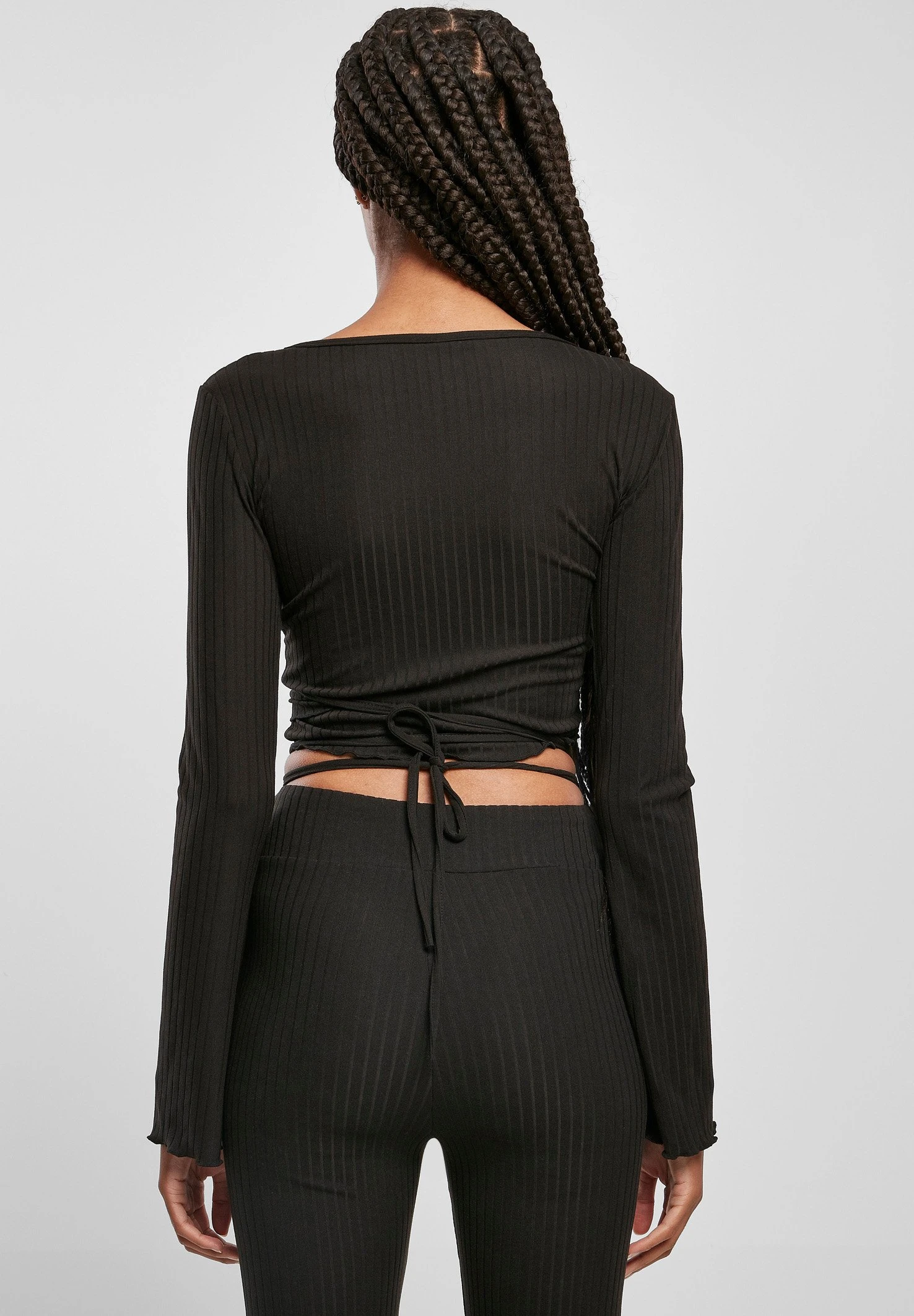 URBAN CLASSICS CroppedWrapped - Longsleeve - Black 5 URBAN CLASSICS CroppedWrapped - Longsleeve - Black - Afbeelding 3