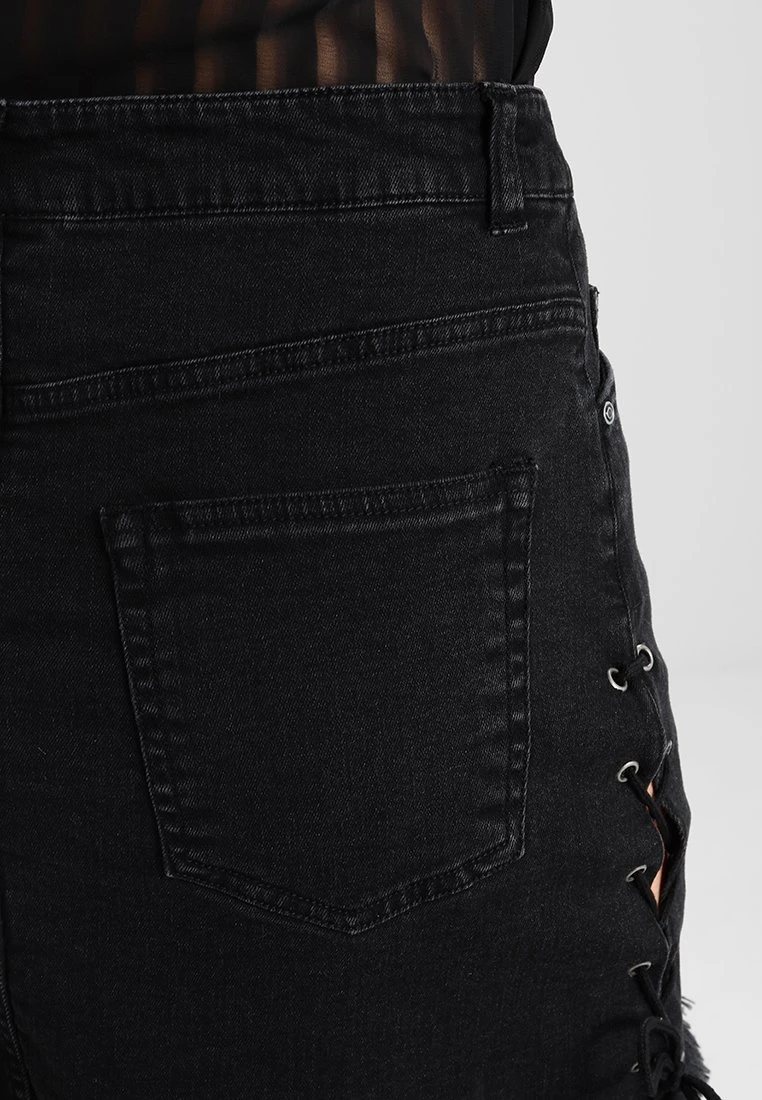URBAN CLASSICS Lace Up Skirt - Jeansrok - Black Washed 6 URBAN CLASSICS Lace Up Skirt - Jeansrok - Black Washed - Afbeelding 4