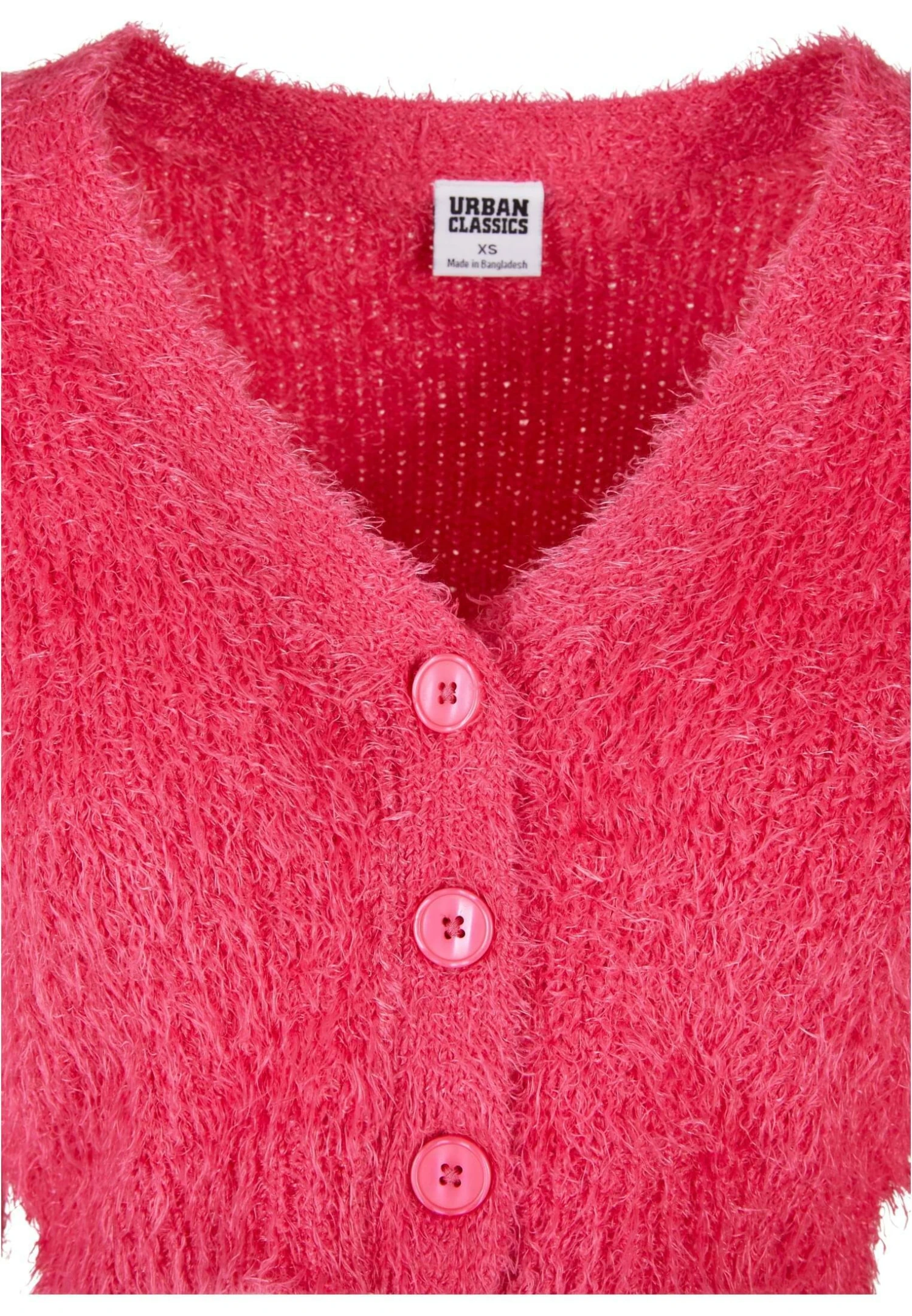 URBAN CLASSICS Cropped- Vest - Hibiskus Pink 5 URBAN CLASSICS Cropped- Vest - Hibiskus Pink - Afbeelding 3