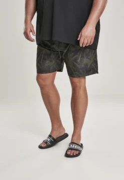 URBAN CLASSICS Pattern - Zwemshorts - Palm/Olive