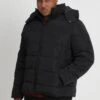 URBAN CLASSICS Hooded Puffer Jacket- Winterjas - Black