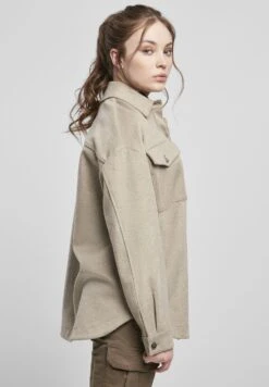 URBAN CLASSICS Ladies Classic Overshirt - Jas - Lighttaupe -Urban Classics 5ed9cd420df640f1ae57a8d23a041764