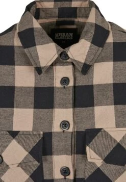 URBAN CLASSICS Langarm - Overhemdblouse - Black Softtaupe -Urban Classics 603feb4ce49d40c093b37d15028d81b1