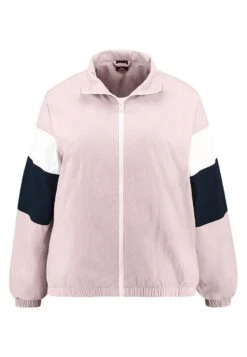 Ladiescrinkle Track- Windjack - Darkrose/Navy/White -Urban Classics 621d6436f63c4cfe8302acdf911cab1c