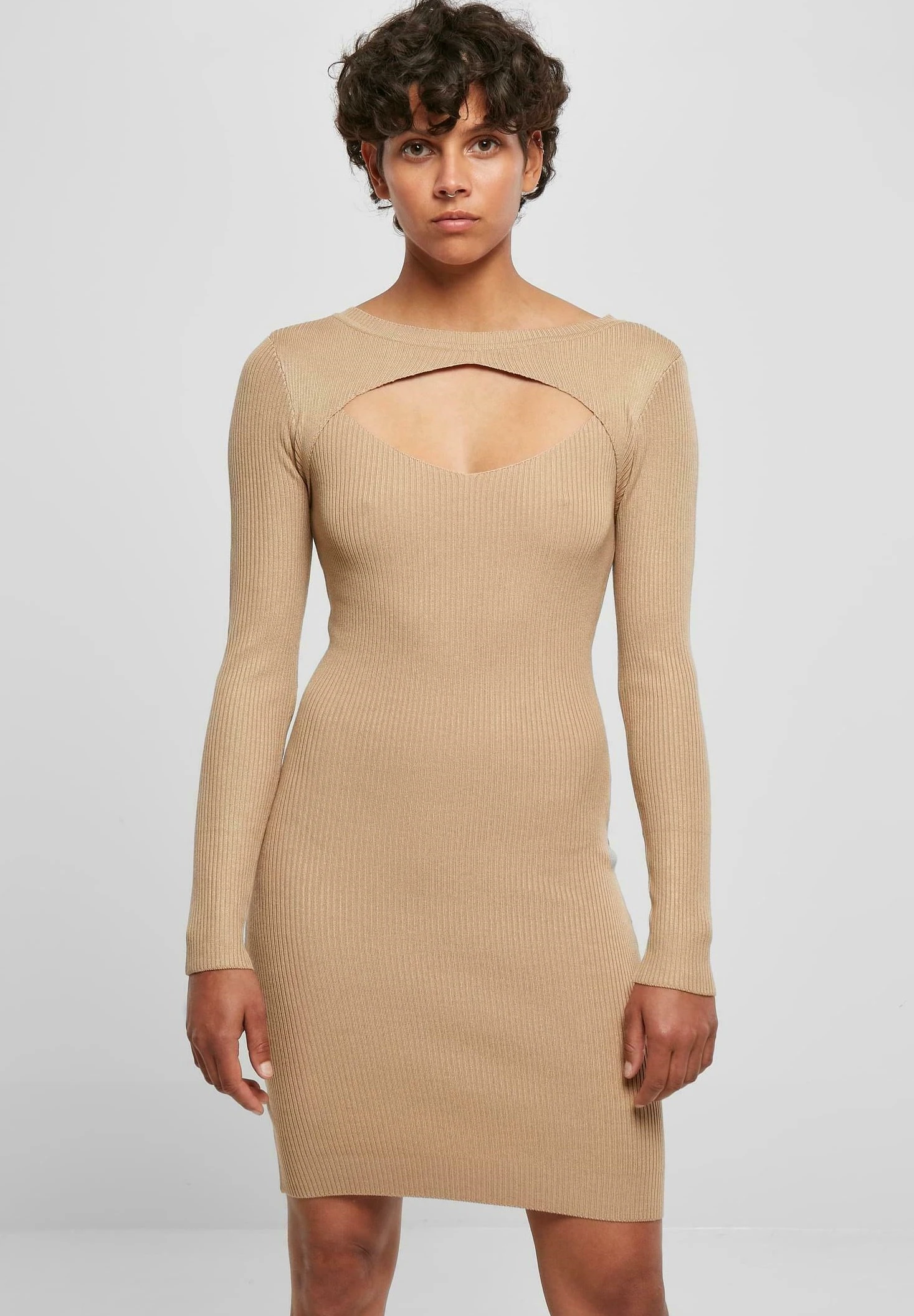 URBAN CLASSICS Cut Out - Etui-Jurk - Unionbeige 3 URBAN CLASSICS Cut Out - Etui-Jurk - Unionbeige