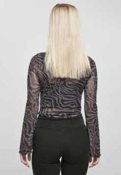 URBAN CLASSICS Ladies Cropped Mesh Cardigan - Vest - Asphalt Black -Urban Classics 6620148a7c474b10af18f32cd9c4c442