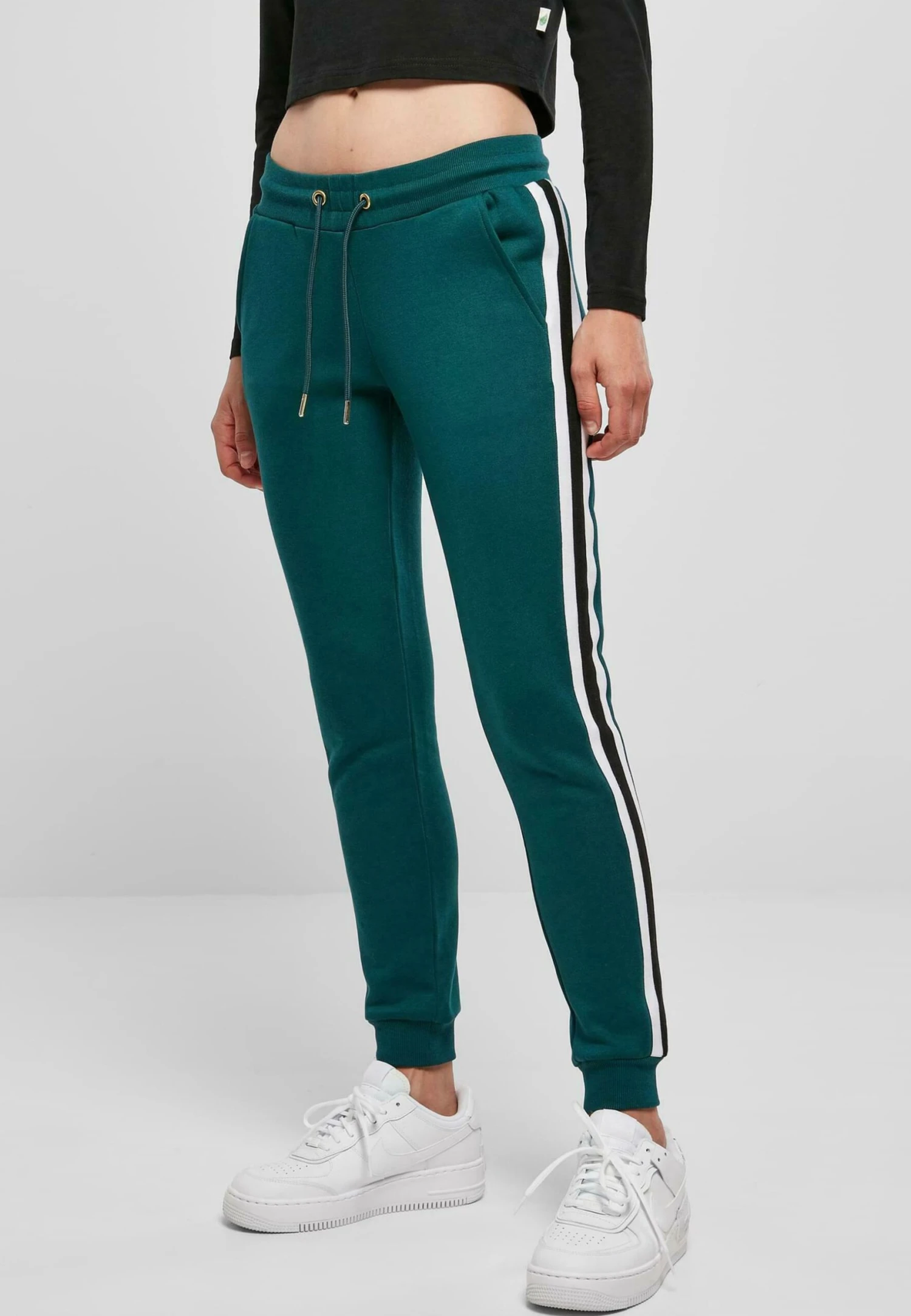 URBAN CLASSICS College Contrast - Trainingsbroek - Jasper White Black 3 URBAN CLASSICS College Contrast - Trainingsbroek - Jasper White Black