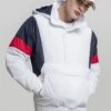 URBAN CLASSICS 3-Tone Pull Over- Jas - White/Navy/Fire Red -Urban Classics 66a03cfb8e7e476ea3815b2f1fe480e9