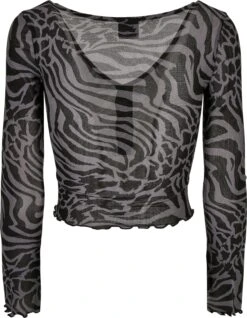 URBAN CLASSICS Ladies Cropped Mesh Cardigan - Vest - Asphalt Black -Urban Classics 66fe86b05e364aa0a7e2d6e09e2ad1ed